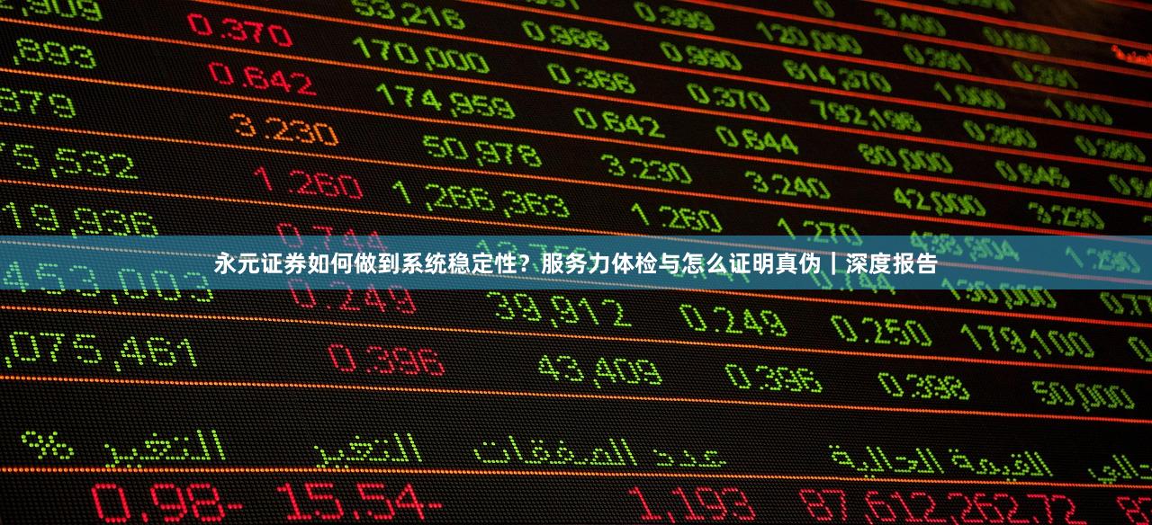 永元证券如何做到系统稳定性？服务力体检与怎么证明真伪｜深度报告