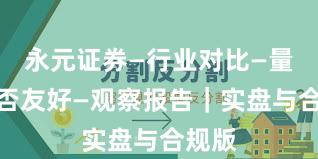 永元证券—行业对比—量化是否友好—观察报告｜实盘与合规版